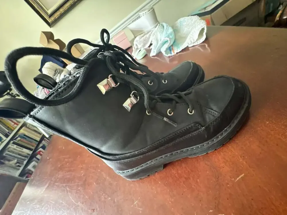 Marc Fisher Jade Emma Faux Leather Lace-Up Combat Hiker Boots - Kids Size 1